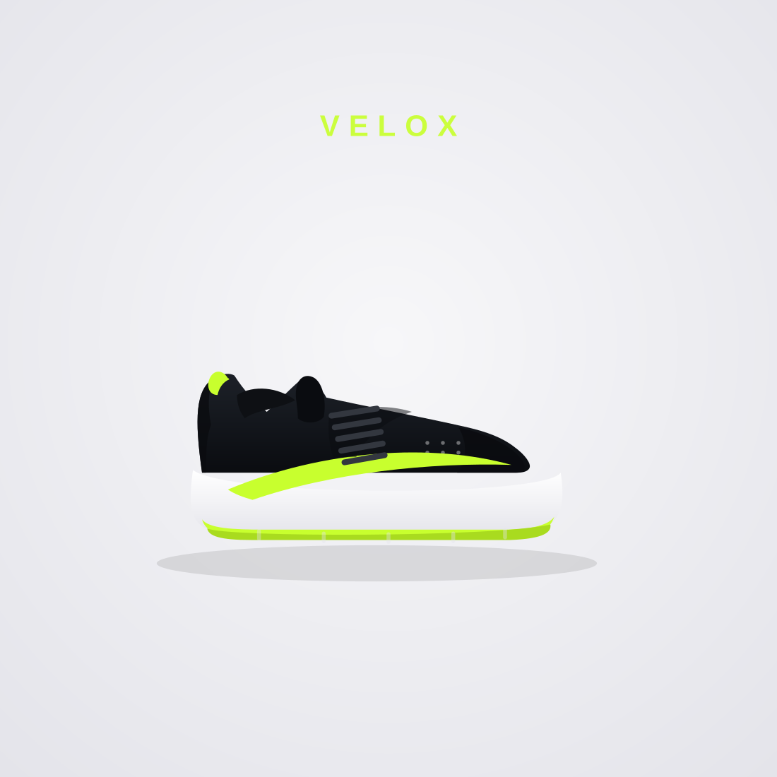 Black VELOX Carbon Elite running shoe with a streamlined knit upper and a visible full-length carbon plate in the sole.