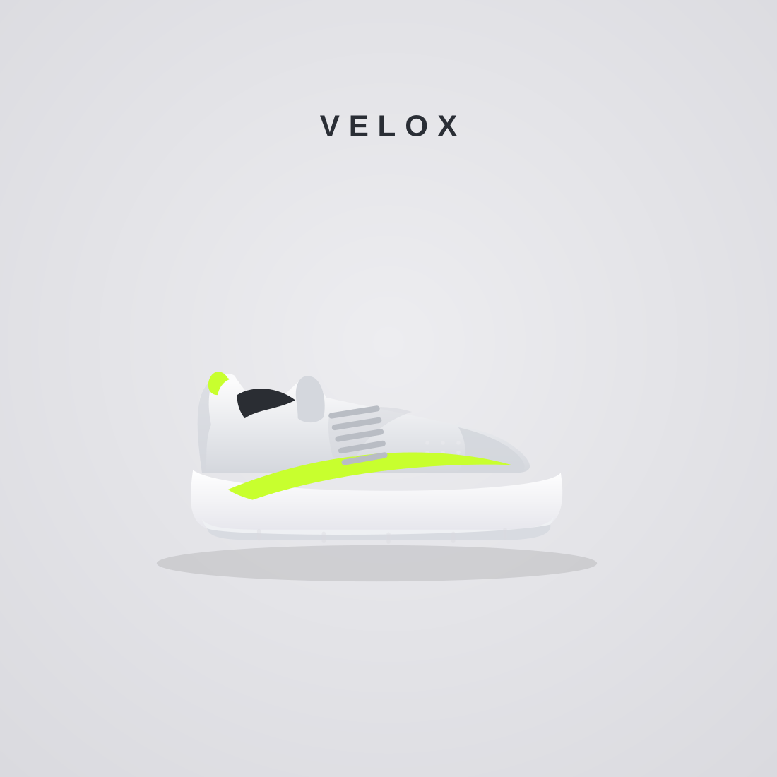 VELOX Velocity Pro running shoe with a breathable knit upper and springy cushioned sole in a light, streamlined design.