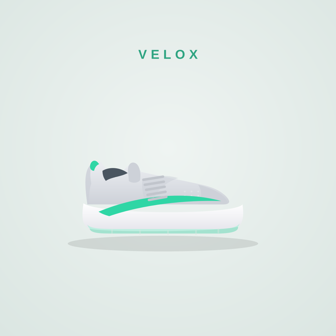 VELOX Cloud Walk casual shoe in a soft stretch upper with a thick pillowy cushioned sole, shown from the side.